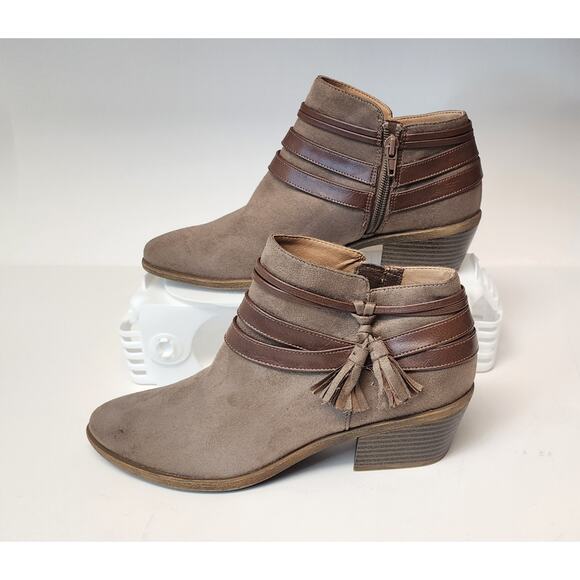 LifeStride Women's Paloma Ankle Bootie Brown Side Zip Block Heel Boots Size 7.5M - Picture 11 of 15